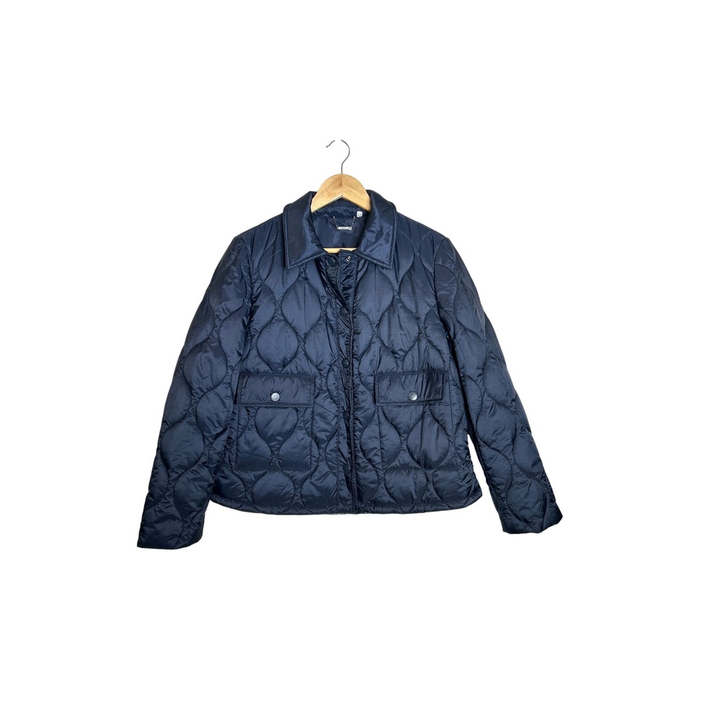 Chico's Essentials Quilted Jacket Navy Blue 2 or 12